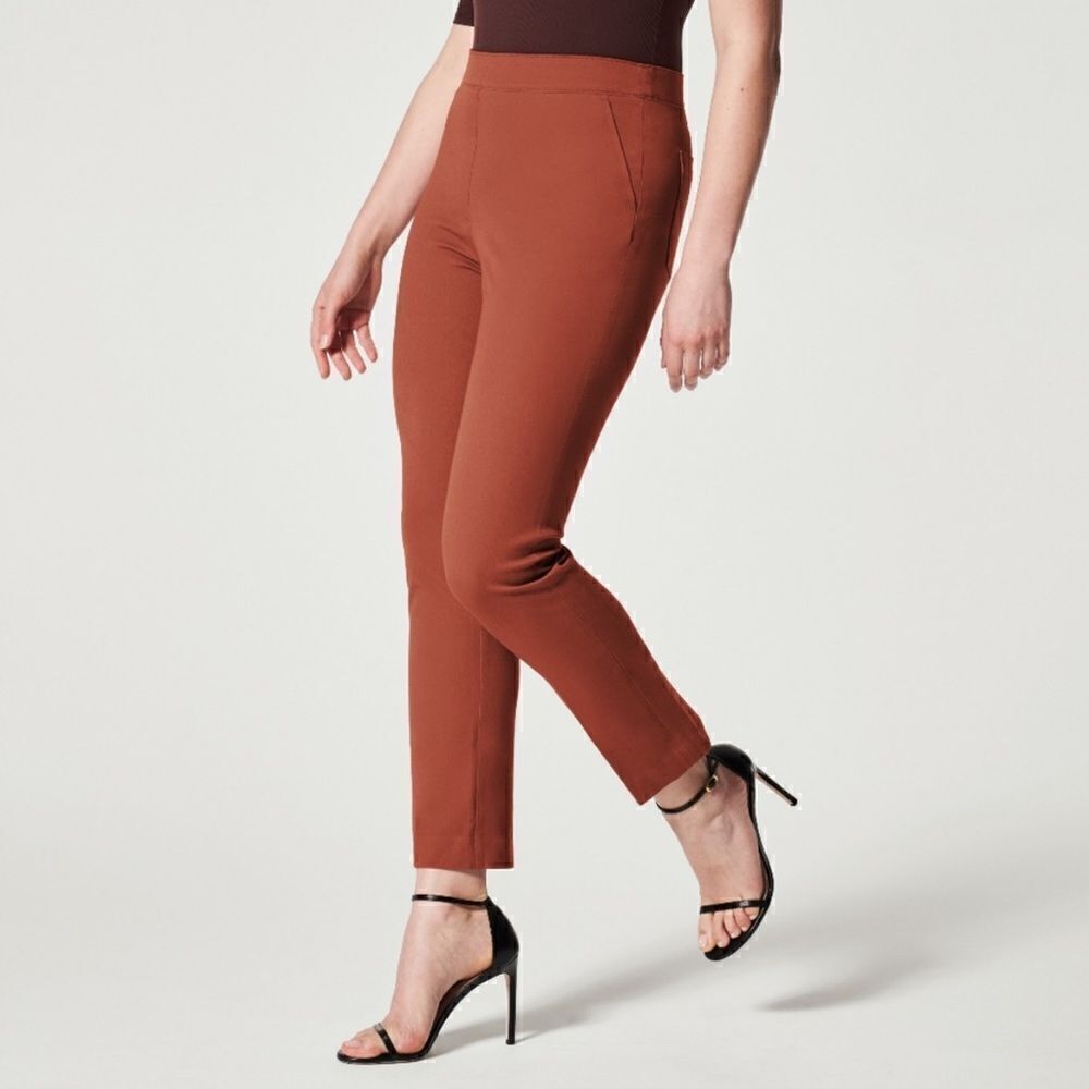 Spanx On The Go Ankle Slim Stretch Cropped Pant Bronzed Glow FLAWS - Picture 8 of 13
